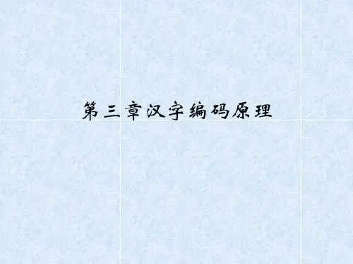 第三章汉字编码原理