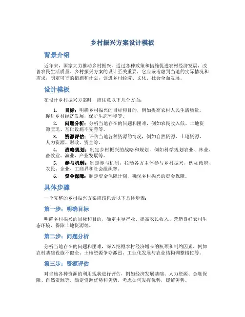 乡村振兴方案设计模板