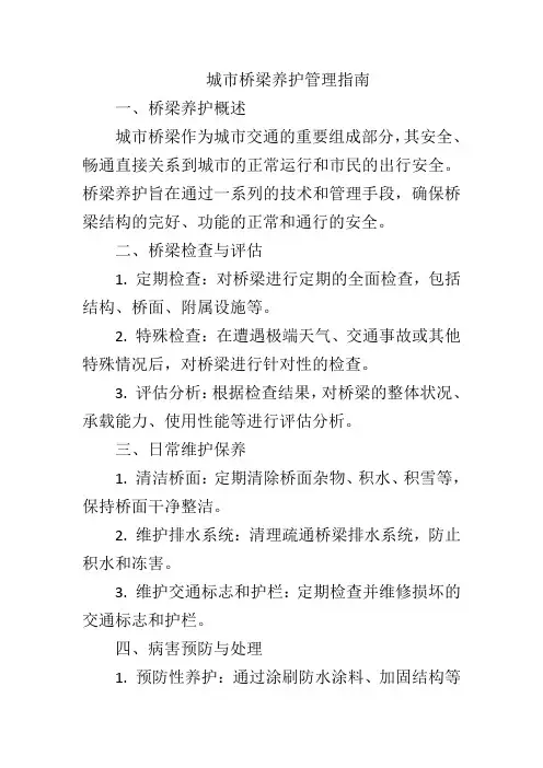 城市桥梁养护管理指南