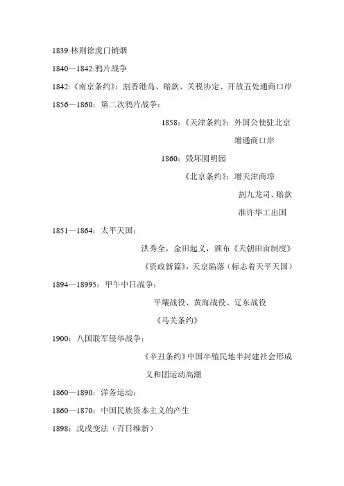 历史大事年表