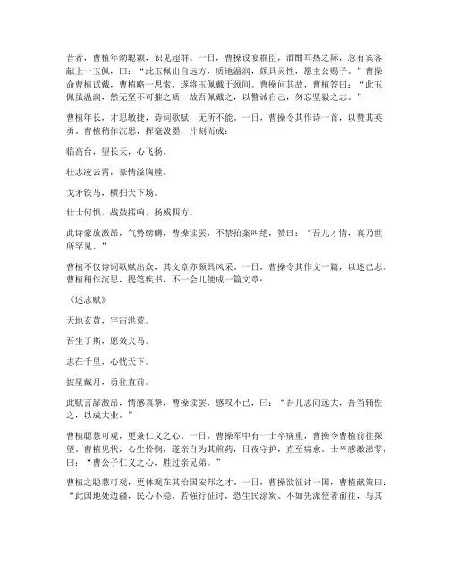 曹植聪慧可观文言文翻译