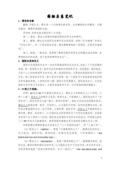 国际关系理论笔记