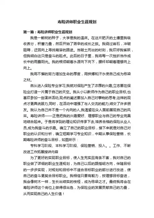 寿险讲师职业生涯规划