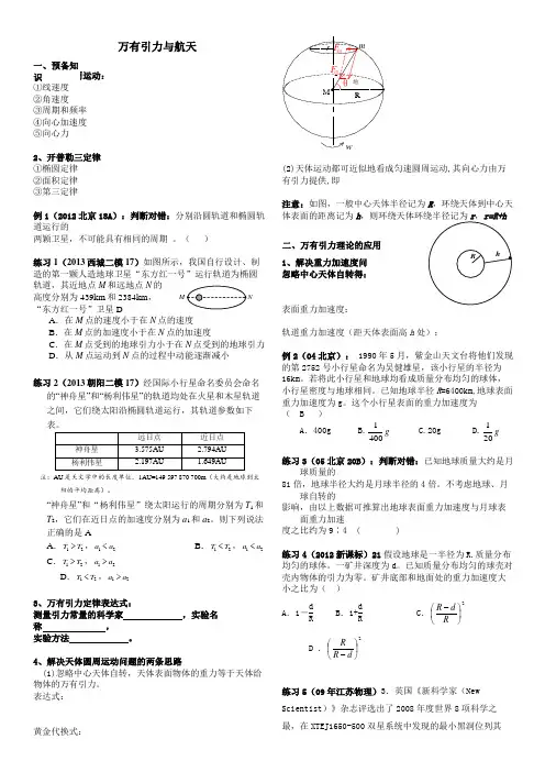 万有引力与航天专题复习学案(自己整理较全)