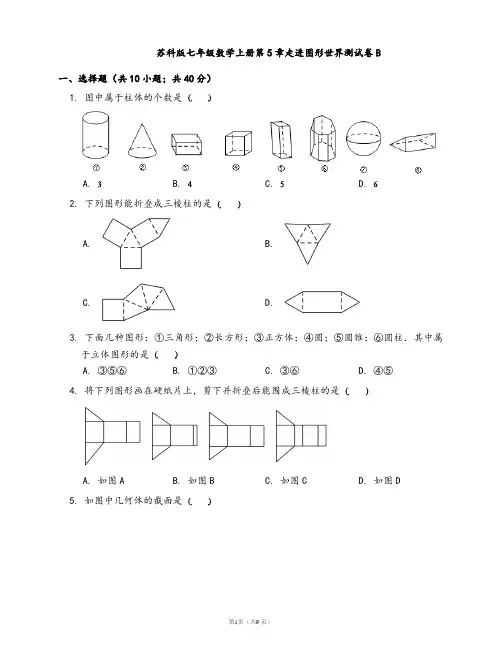 苏科版七年级数学上册第5章走进图形世界测试卷B(word版含答案解析)