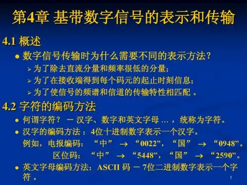 第4章 基带数字信号的表示和传输