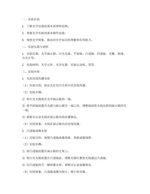 光学演示实验报告