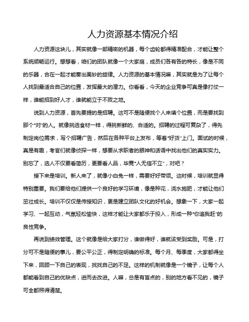 人力资源基本情况介绍