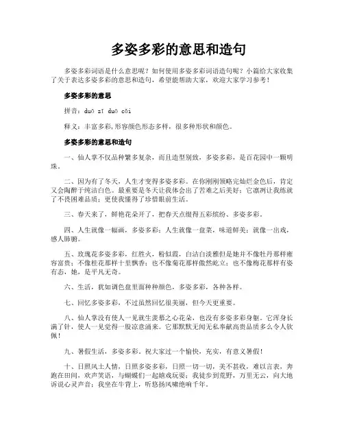 多姿多彩的意思和造句