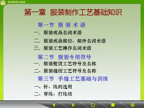 服装制作工艺基础知识培训教材(PPT 77张)