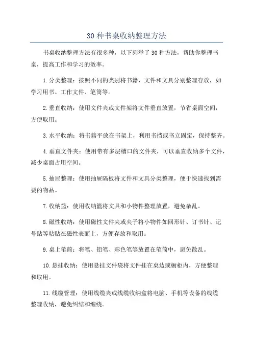 30种书桌收纳整理方法