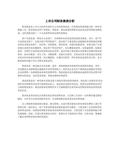 上市公司财务报表分析