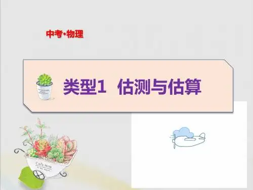 中考物理题型专项突破选择题类型1估测与估算课件