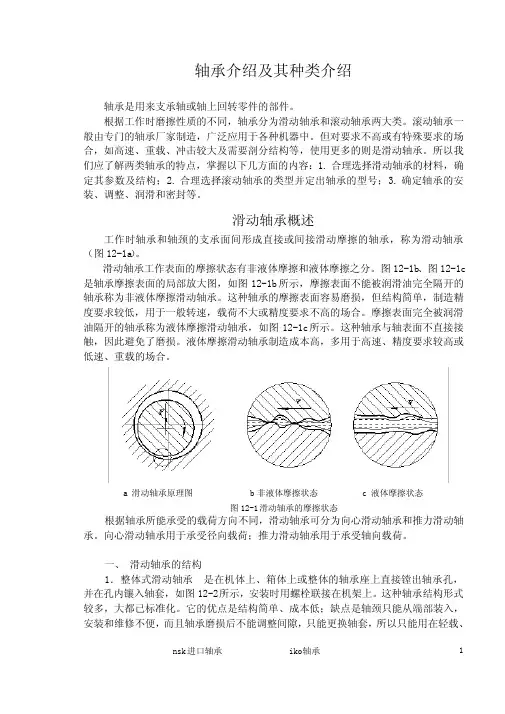 轴承介绍及其种类介绍