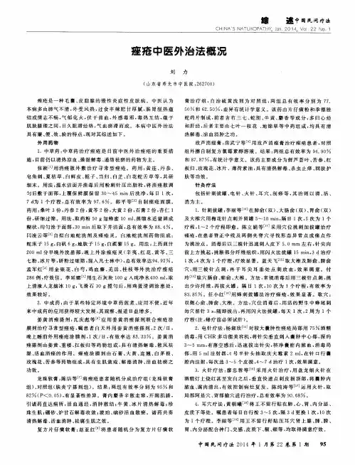 痤疮中医外治法概况
