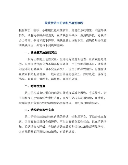 缺铁性贫血的诊断及鉴别诊断