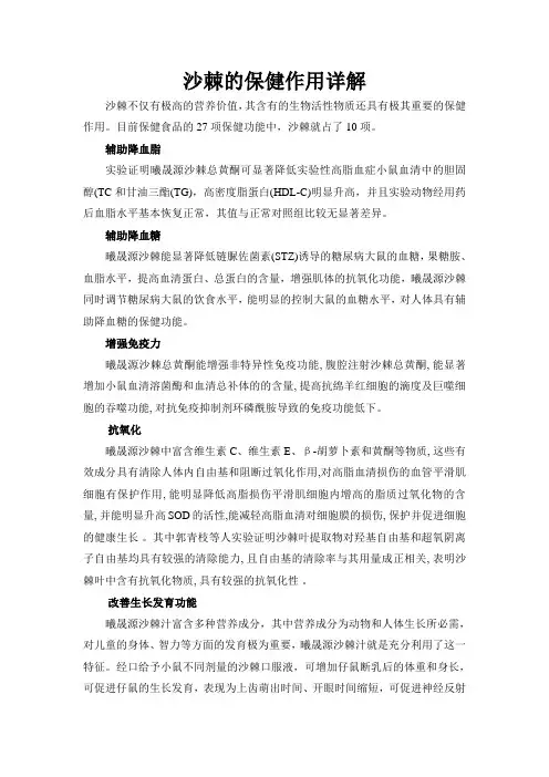 2、沙棘的保健作用详解