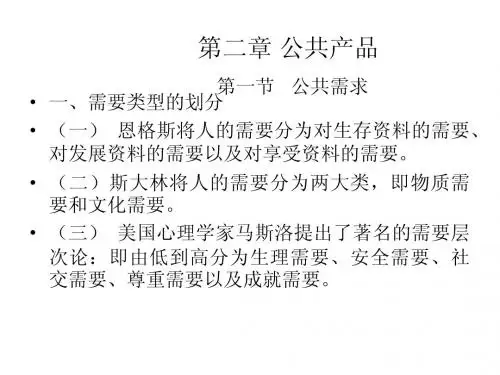 第二章 公共产品
