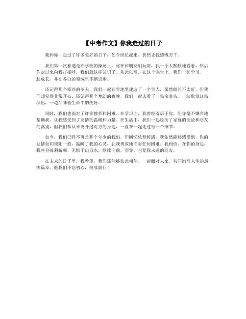 【中考作文】你我走过的日子