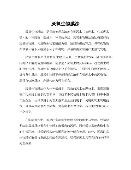 厌氧生物膜法