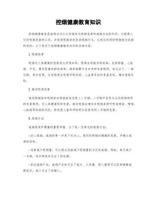 控烟健康教育知识
