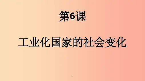 九年级历史下册 第2单元 第二次工业革命和近代科学文化 第6课 工业化国家的社会变化4 新人教版