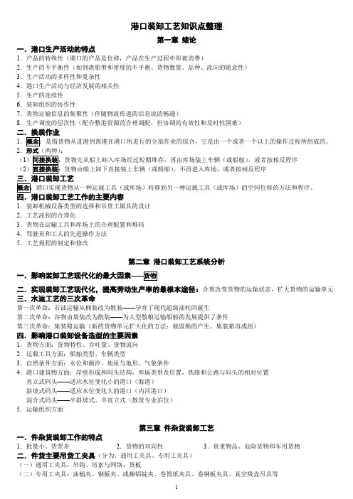 港口装卸工艺知识点整理