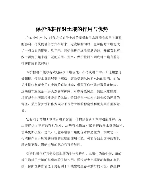 保护性耕作对土壤的作用与优势