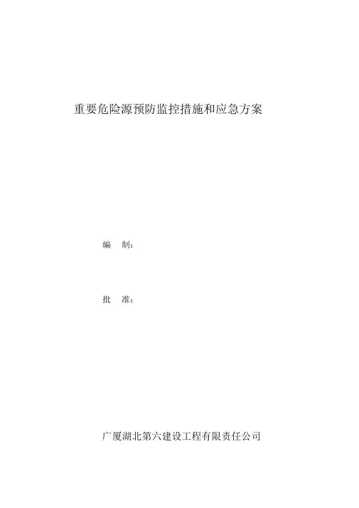 塔吊危险源预防监控措施和应急预案-----