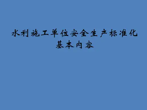 水利施工单位安全生产标准化基本内容培训课件