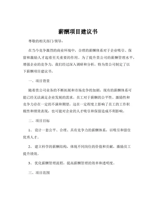 薪酬项目建议书