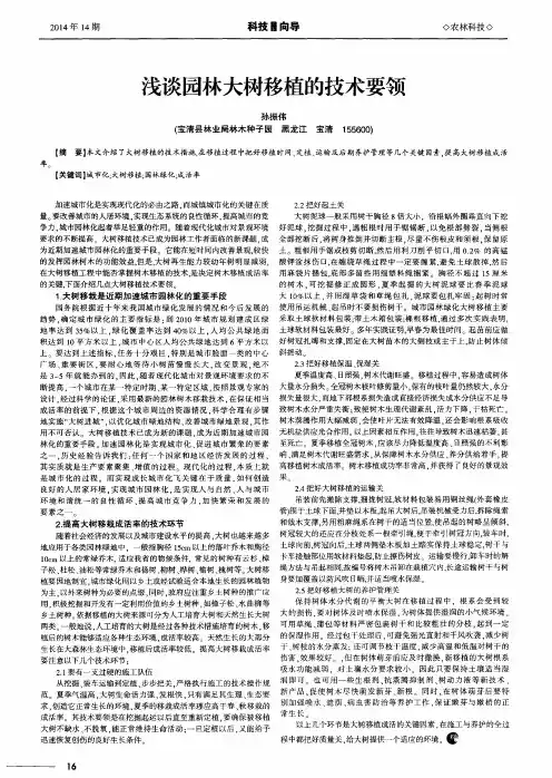 浅谈园林大树移植的技术要领