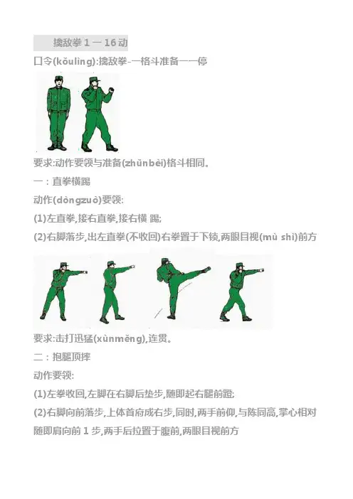 擒敌拳训练大纲