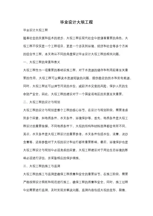 毕业设计大坝工程