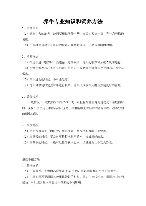 养牛专业知识和饲养方法