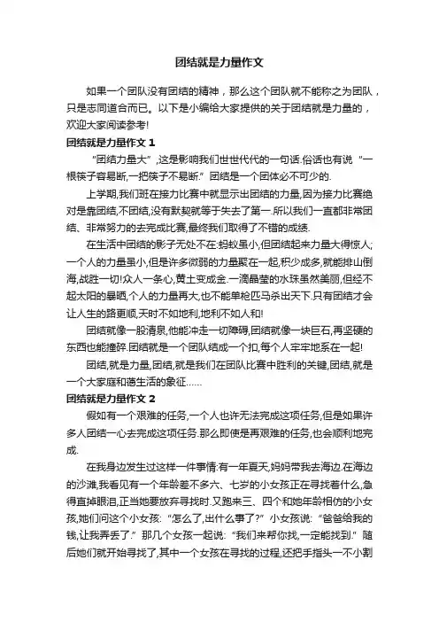 团结就是力量作文