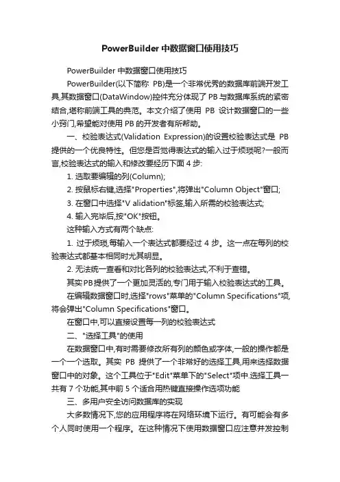PowerBuilder中数据窗口使用技巧