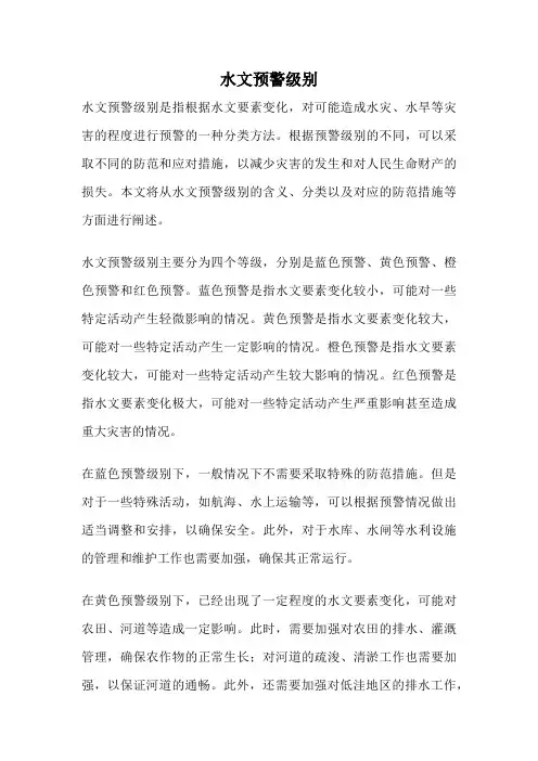 水文预警级别