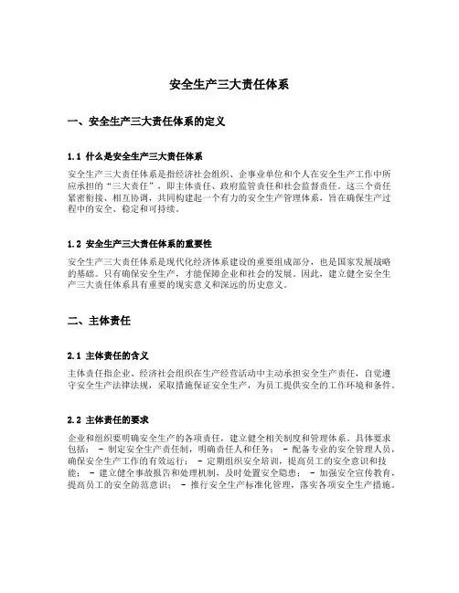 安全生产三大责任体系