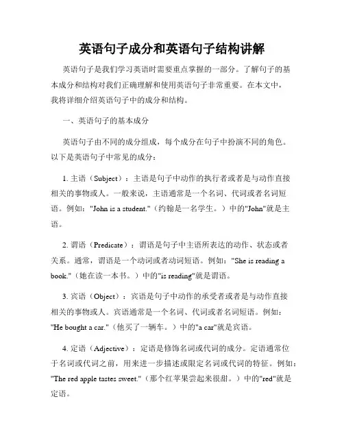 英语句子成分和英语句子结构讲解