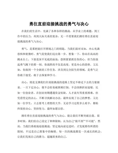 勇往直前迎接挑战的勇气与决心