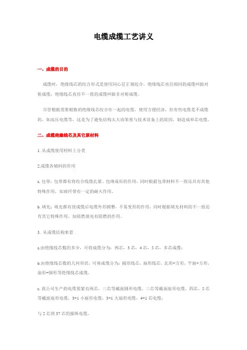 电缆成缆工艺讲义