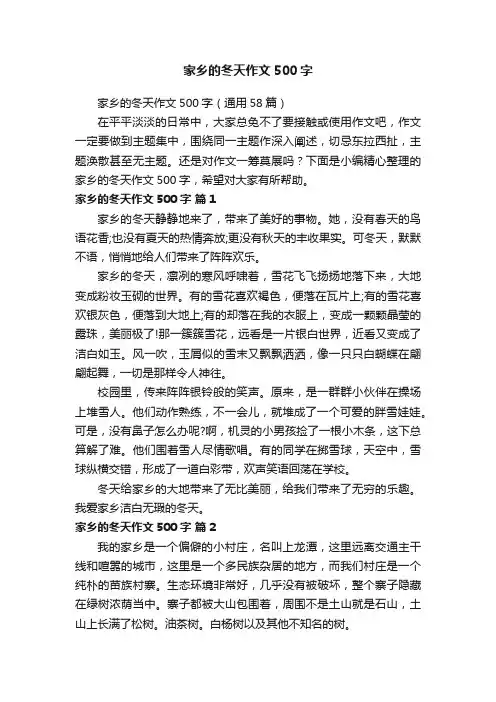 家乡的冬天作文500字