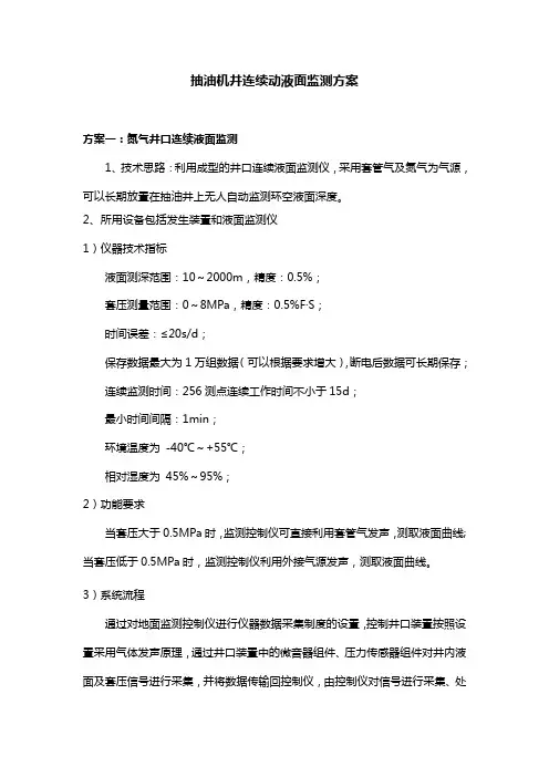 抽油机井连续动液面监测方案