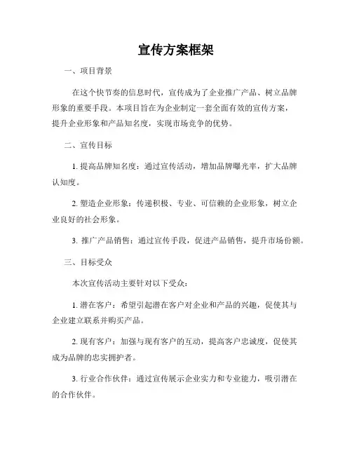 宣传方案框架