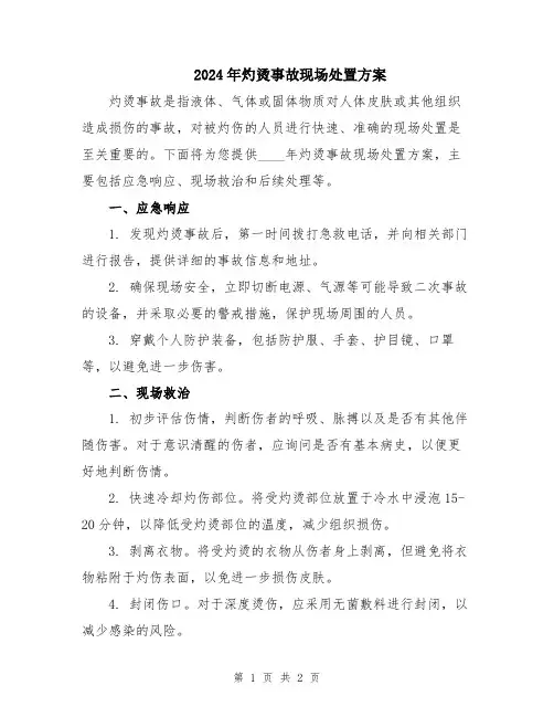 2024年灼烫事故现场处置方案