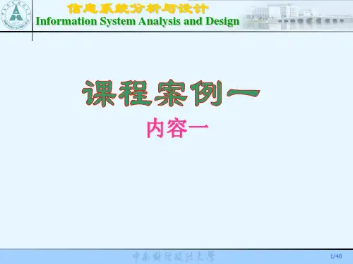 信息系统分析与设计案例2010-1