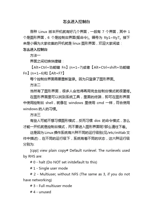 怎么进入控制台