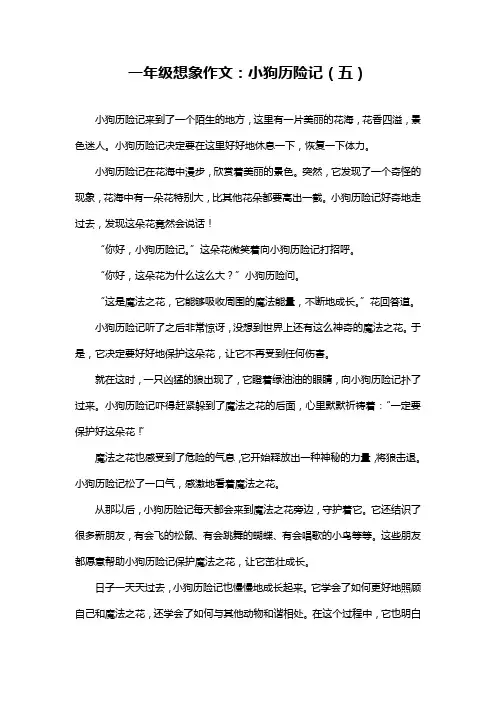 一年级想象作文：小狗历险记(五)