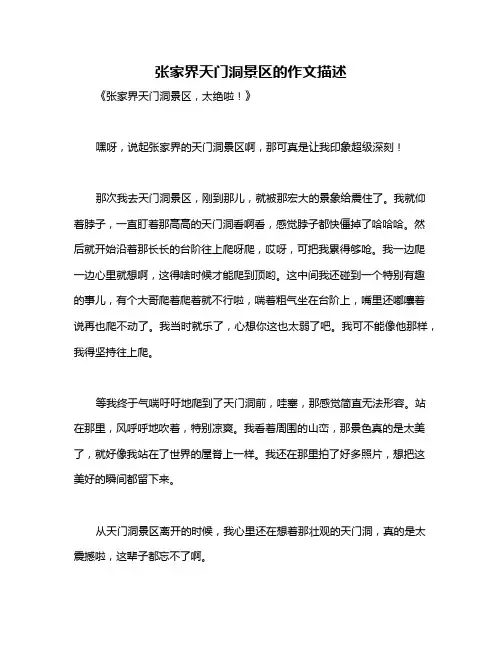 张家界天门洞景区的作文描述